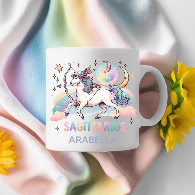 Personalized Colorful Sagittarius Zodiac Astrology Coffee Mug (Personalized Colorful Sagittarius Zodiac Astrology Coffee Mug)