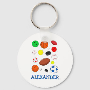 Personalized Colorful Sports Toddler T Shirt Key Ring