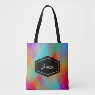 Personalized colourful painted tote bag