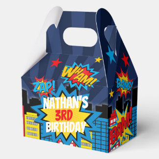 Personalized Comic Book Hero Party Boxes 