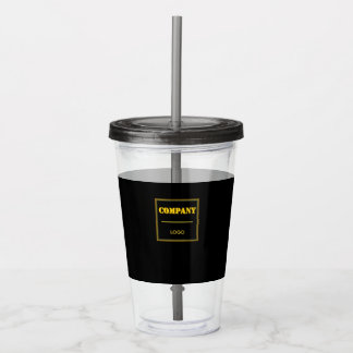 Personalized Company Black Modern Custom Business Acrylic Tumbler