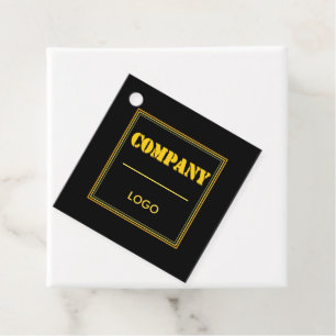 Personalized Company Black Modern Custom Business Favour Tags