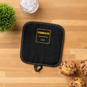 Personalized Company Black Modern Custom Business Pot Holder