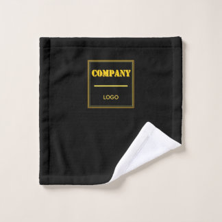 Personalized Company Black Modern Custom Business Wash Cloth