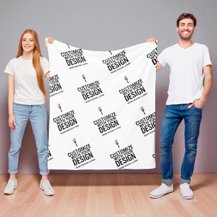 Personalized Company Branded Custom Minimalist  Fleece Blanket