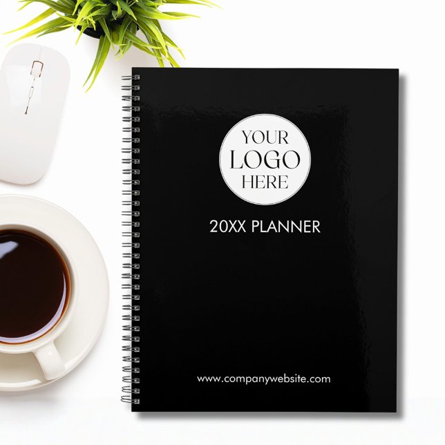 Personalized Company Business Logo Template Black Planner (In situ)