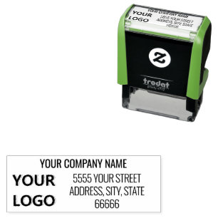 Personalized Company Logo Name Address Stamp