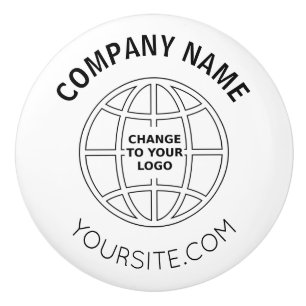 PERSONALIZED COMPANY LOGO WEB ADDRESS CERAMIC KNOB