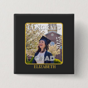 Personalized congrats grad 2025 15 cm square badge