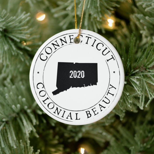 Personalized Connecticut Christmas Ornament! Ceramic Ornament (Tree)