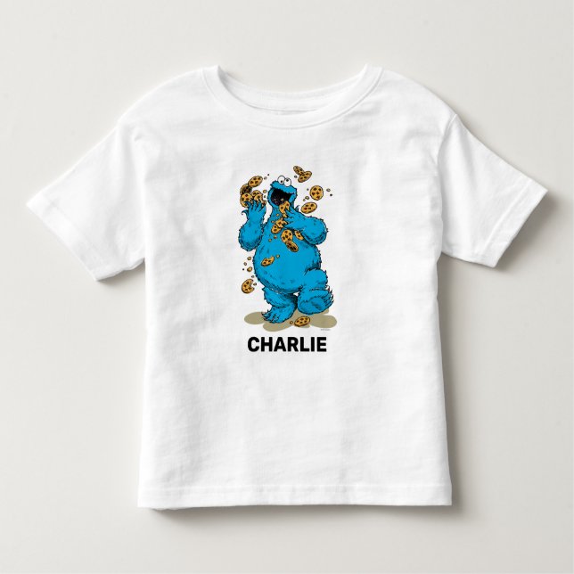 Personalized Cookie Monster Crazy Cookies Toddler T-Shirt (Front)