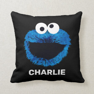 Personalized Cookie Monster   Watercolor Cushion