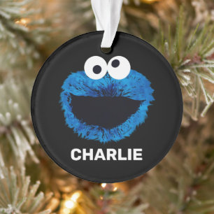 Personalized Cookie Monster   Watercolor Trend Ornament