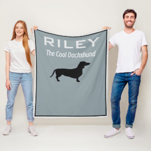 PERSONALIZED Cool Dachshund Doxie Wiener Dog Fleece Blanket
