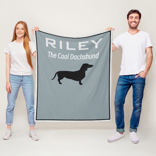 PERSONALIZED Cool Dachshund Doxie Wiener Dog Fleece Blanket (In Situ)
