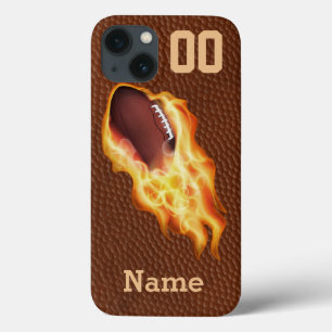 Personalized Cool Flaming Football iPhone 6 Case