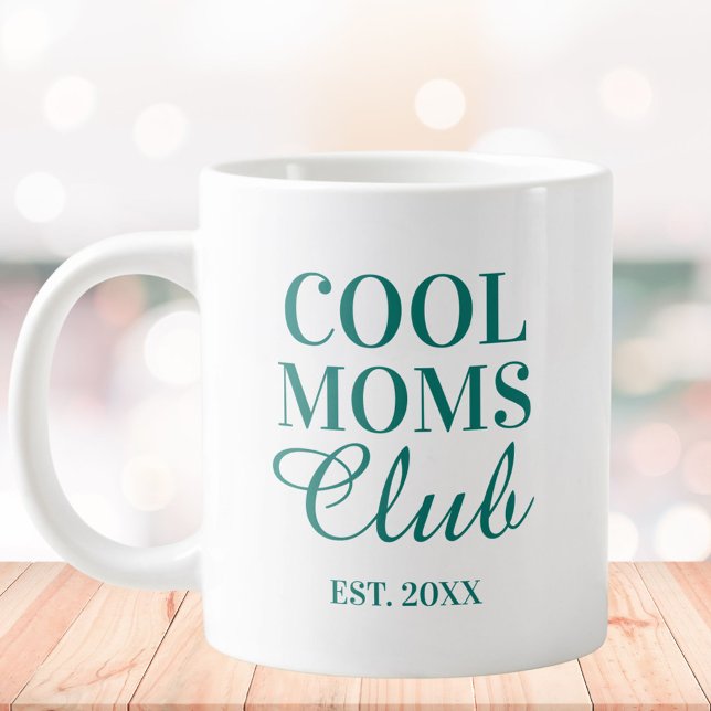 Personalized Cool Mom Club Quote Mothers Day Large Coffee Mug (In situ)