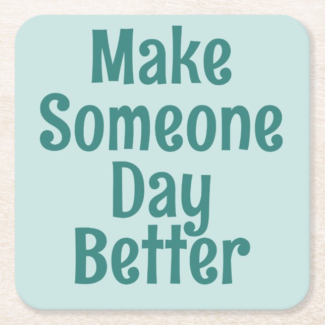 PERSONALIZED COOL TEXT SIMPLE STYLISH MODERN  SQUARE PAPER COASTER (Front)