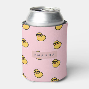 Personalized Cool Yellow Rubber Duck Pattern Can Cooler