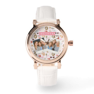 Personalized Coquette Pink Vintage Feminine Watch