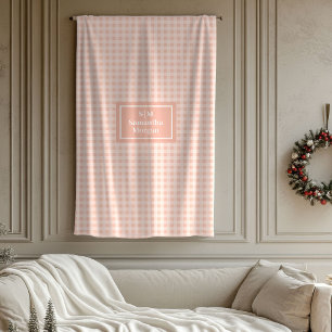 Personalized Coral Blanket Chic Gift for Her