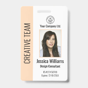 Personalized Corporate Employee ID Badge Peach