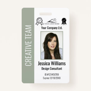 Personalized Corporate Employee ID Sage Green ID Badge