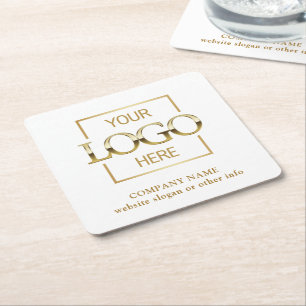 Personalized Corporate Logo Branded Promotional Square Paper Coaster