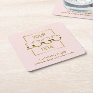 Personalized Corporate Logo Branded Promotional Square Paper Coaster