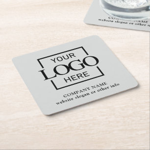 Personalized Corporate Logo Branded Promotional Square Paper Coaster