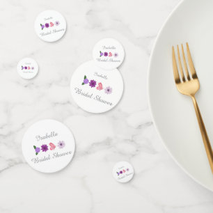Personalized Cosmos Floral Bridal Shower Confetti