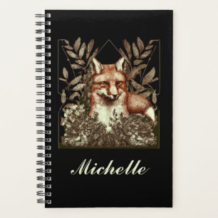 Personalized Cottagecore Fox Vintage Planner