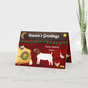 Personalized - Country Christmas Boer Goat Farm Card
