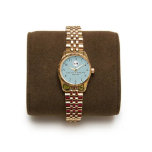 Personalized couple name blue neutral wedding  watch<br><div class="desc">Vintage Floral Monogram Blue Neutral Wedding Watch – Elegant Personalized Gift Celebrate love and timeless elegance with this vintage floral monogram wedding watch, designed for couples who appreciate classic style and sentimental keepsakes. Featuring a beautiful blue and neutral color palette, this custom name wristwatch is a perfect wedding or anniversary...</div>