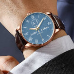 Personalized Couple Names Initials Monogram Navy Watch<br><div class="desc">Personalized Couple Names Initials Monogram Navy Watch – Elegant & Timeless Gift Celebrate love and style with this Custom Couple Names Initials Monogram Navy Watch, a perfect blend of elegance, sophistication, and personalization. Featuring a classic monogram design with your custom initials and names, this luxury wristwatch is a timeless keepsake...</div>