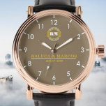 Personalized couple names minimal monogram  watch<br><div class="desc">Personalized with his & her initials and date, this custom watch is a sweet anniversary gift to celebrate a milestone occasion for a couple. It makes a meaningful gift for a special day. Personalized Watch Wedding Gift for Groom, Watch For Groom, Anniversary Gift for Men, Groom Gift From Bride, Gift...</div>