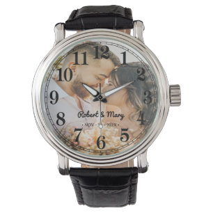 Personalized  Couple Names With Full Photo Watch