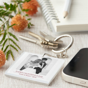 Personalized Couple Names & Year - Elegant Photo  Key Ring
