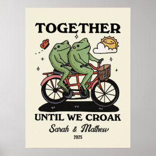 Personalized Couple Print, Custom Frog Illustratio Poster