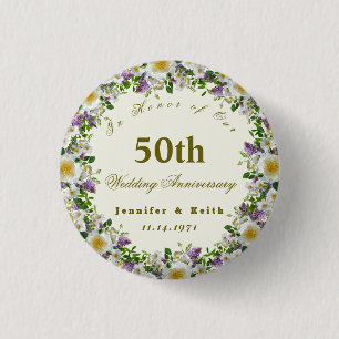 Personalized Couples 50th Wedding Anniversary      3 Cm Round Badge