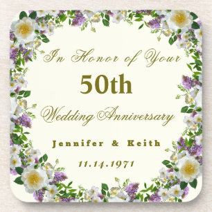 Personalized Couples 50th Wedding Anniversary  Coaster