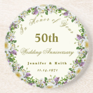 Personalized Couples 50th Wedding Anniversary Coaster
