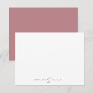 Personalized Couples Stationery Dusty Rose Card