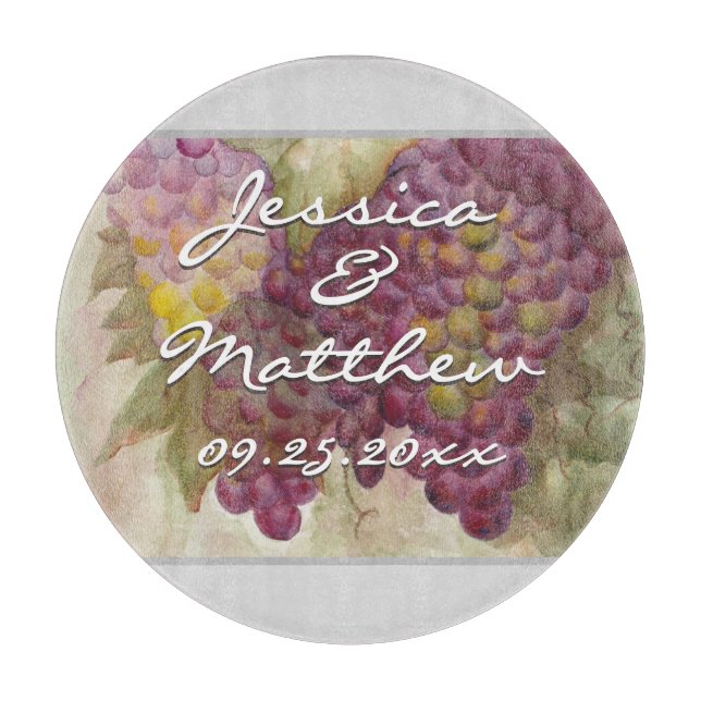 Personalized Couples Wine Themed Charcuterie  Cutting Board (Front)
