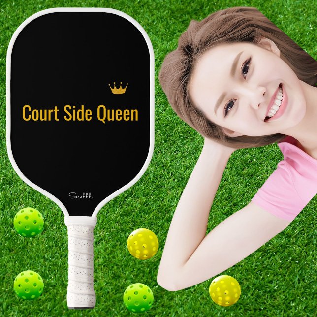 Personalized Court Side Queen Pickleball Mom Gift Pickleball Paddle (Creator Uploaded)