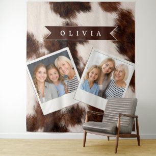 Personalized Cow Print Cowgirl Western Style Gift Tapestry