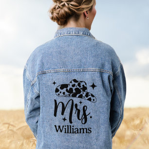 Personalized Cowgirl Hat Mrs Bride Jean Denim Jacket