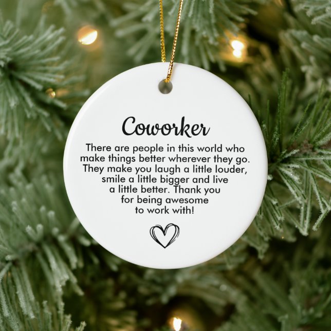 Personalized Coworker Gift, Appreciation Gift Ceramic Ornament (Tree)