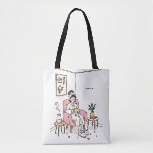 Personalized Cozy Daughter Gift Cute Self Care Tote Bag