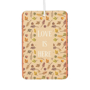 Personalized cozy kraft autumn background nature car air freshener